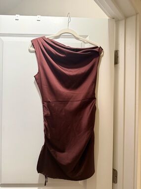 Lioness “Original Sin” Satin Mini Dress – Brown – Size S